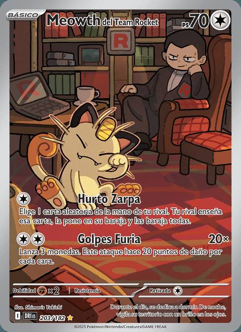 Meowth del Team Rocket 203/182 Rivales Predestinados Español Holo