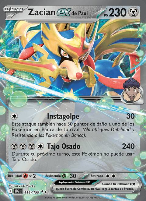 Zacian ex de Paul 111/159 Juntos de Aventuras Español Holo