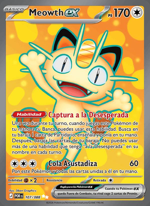 Meowth ex 107/088 Equilibrio Perfecto Español Holo