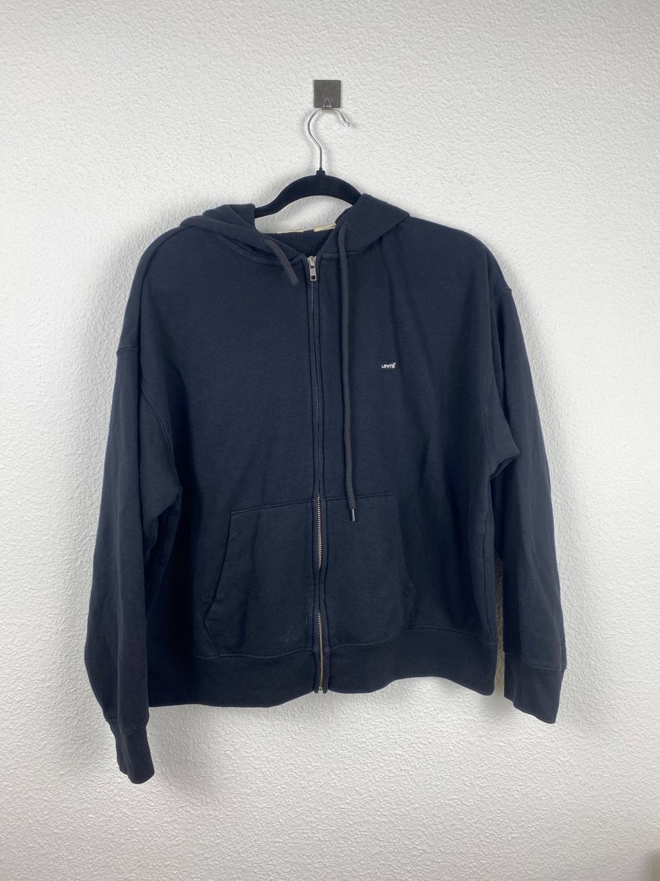 Levi's sudadera capucha cremallera negra streetwear vintage