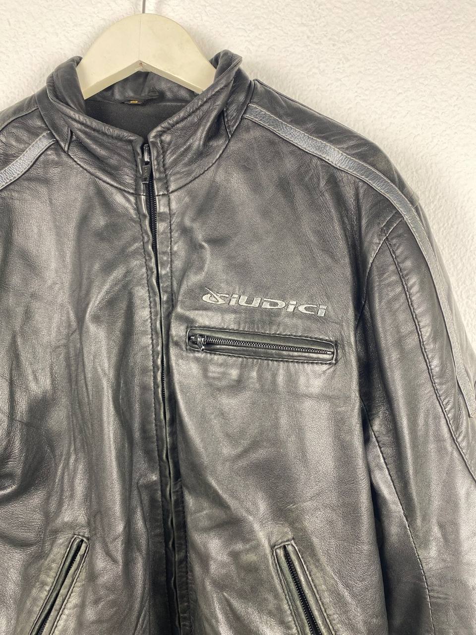 Giudici cazadora moto cuero negro Talla M vintage café racer — foto 2