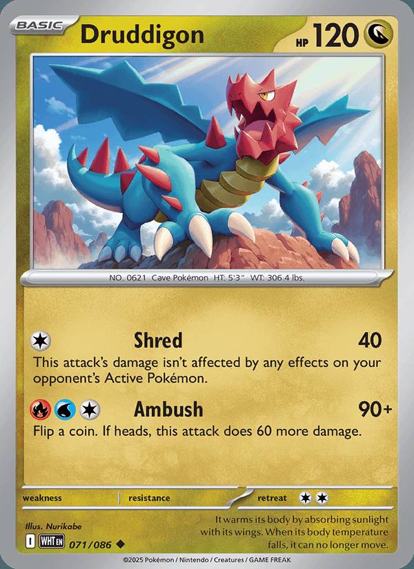 Druddigon 071/086 White Flare Inglés Poké Ball