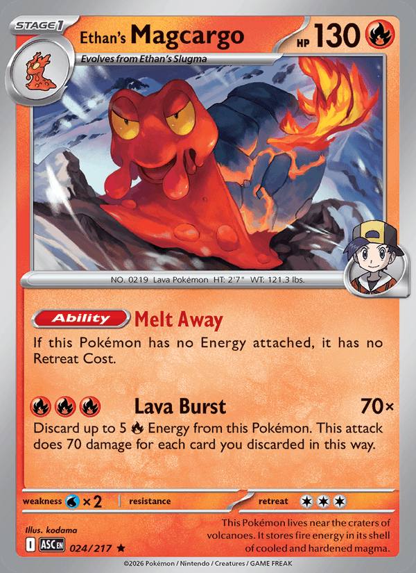 Ethan's Magcargo 024/217 Ascended Heroes Inglés Holo