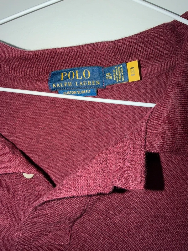 Polo Polo Ralph Lauren Granate / Burdeos Custom Slim Fit - Talla XXL — foto 3