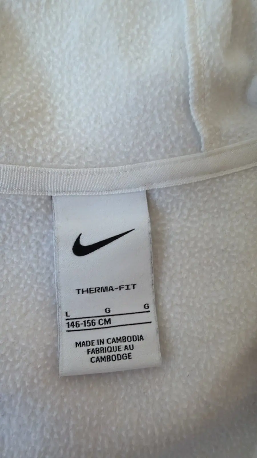 Nike Pro sudadera niño blanca Therma-Fit talla L vintage, blanco — foto 3