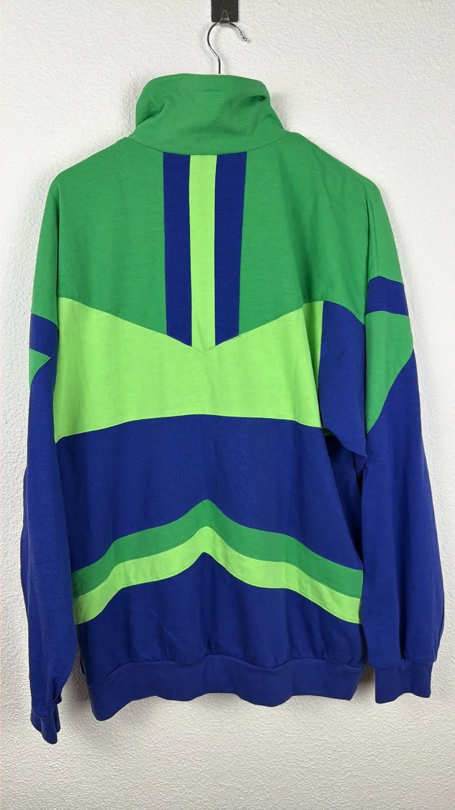 Running Pro Line sudadera cremallera verde azul vintage 90s, verde y azul — foto 2