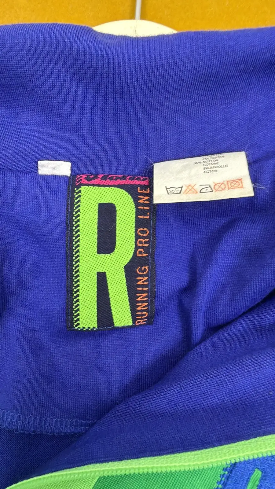 Running Pro Line sudadera cremallera verde azul vintage 90s, verde y azul — foto 3