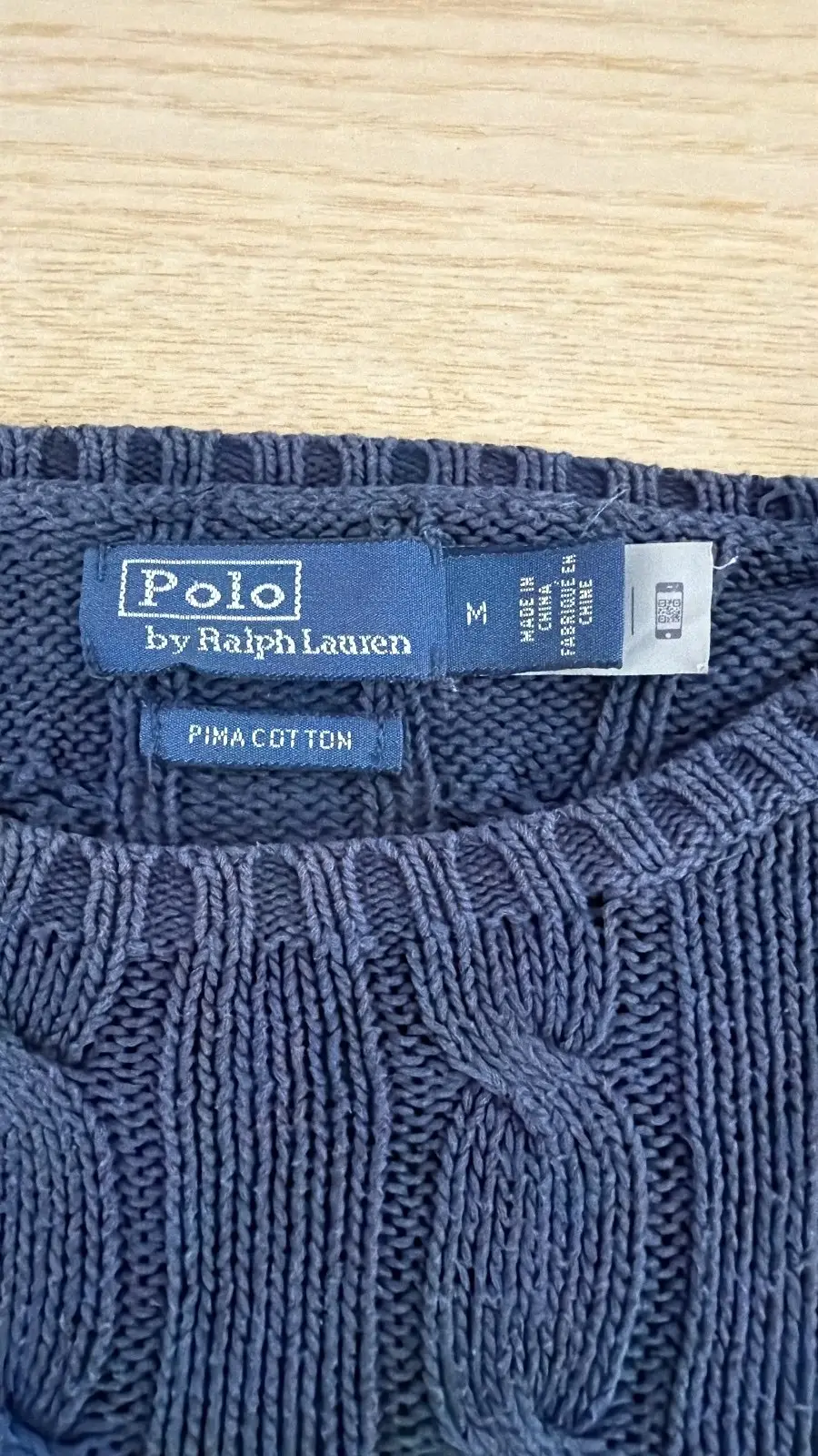 Polo Ralph Lauren jersey trenzado Talla M Pima Cotton Vintage, azul marino — foto 3