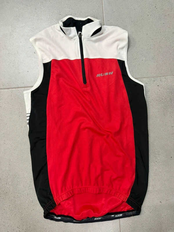 Maillot ciclismo sin mangas Rush rojo/negro · Talla M · Bolsillos traseros — foto 2