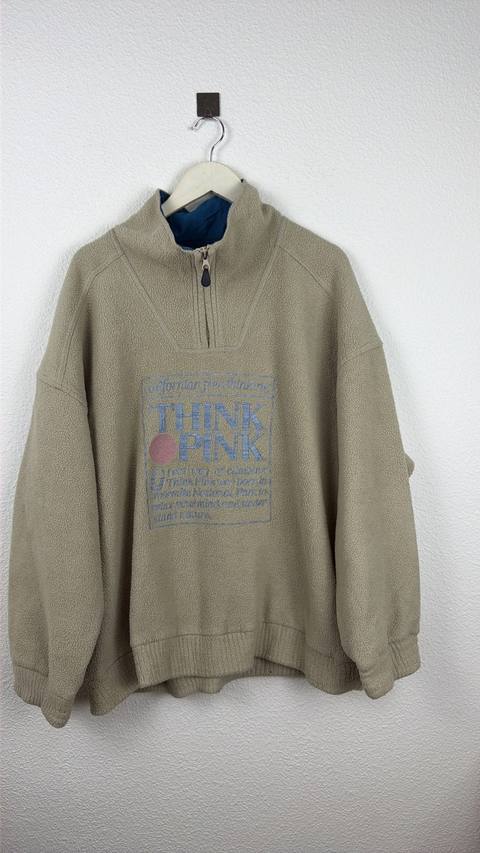 Think Pink forro polar Polartec 1/4 cremallera Vintage 90s
