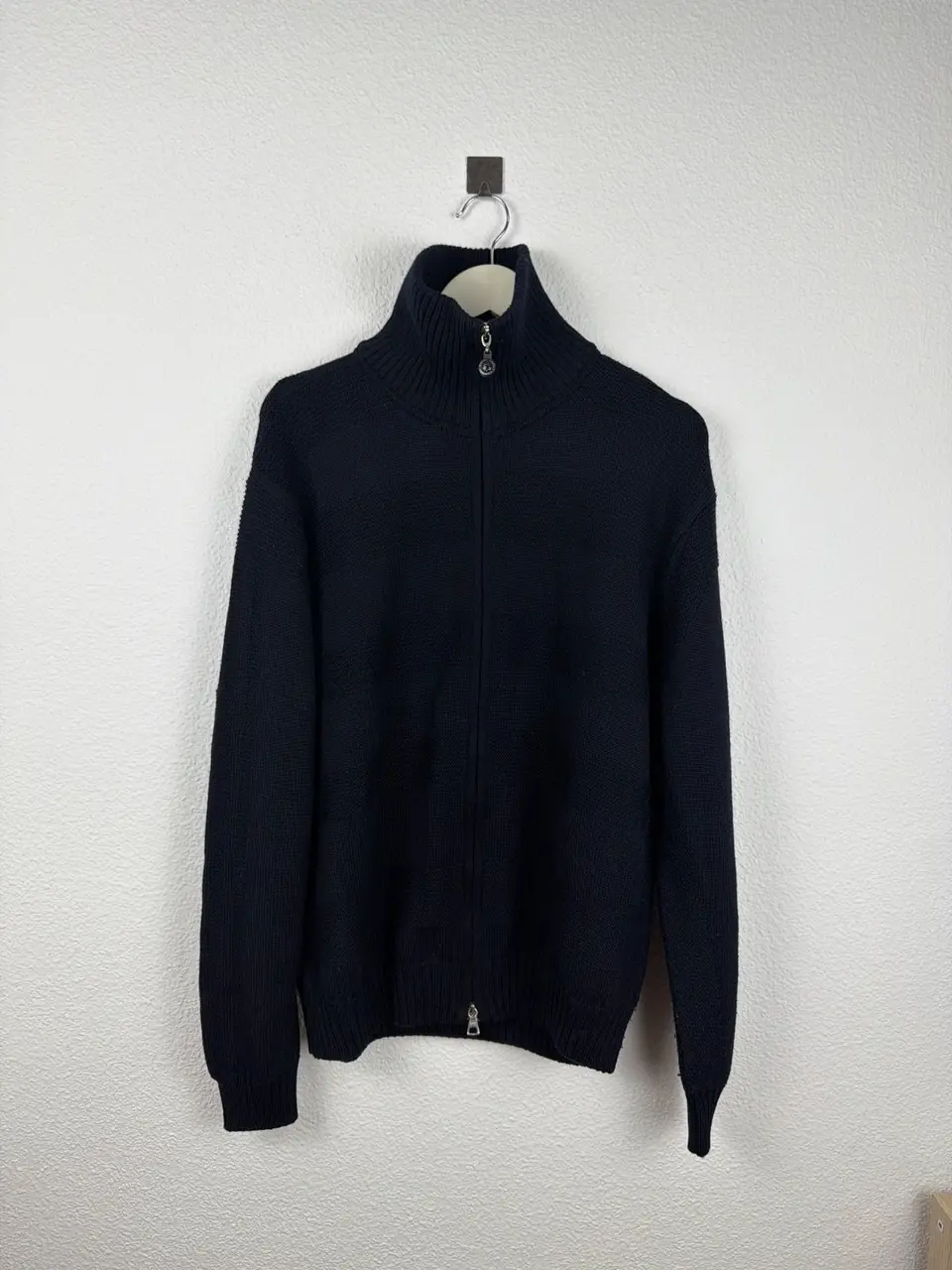 Il Granchio chaqueta punto cuello alto azul marino Vintage