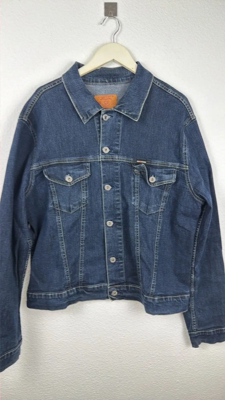 Cazadora vaquera denim trucker Talla L Vintage Azul Oscuro
