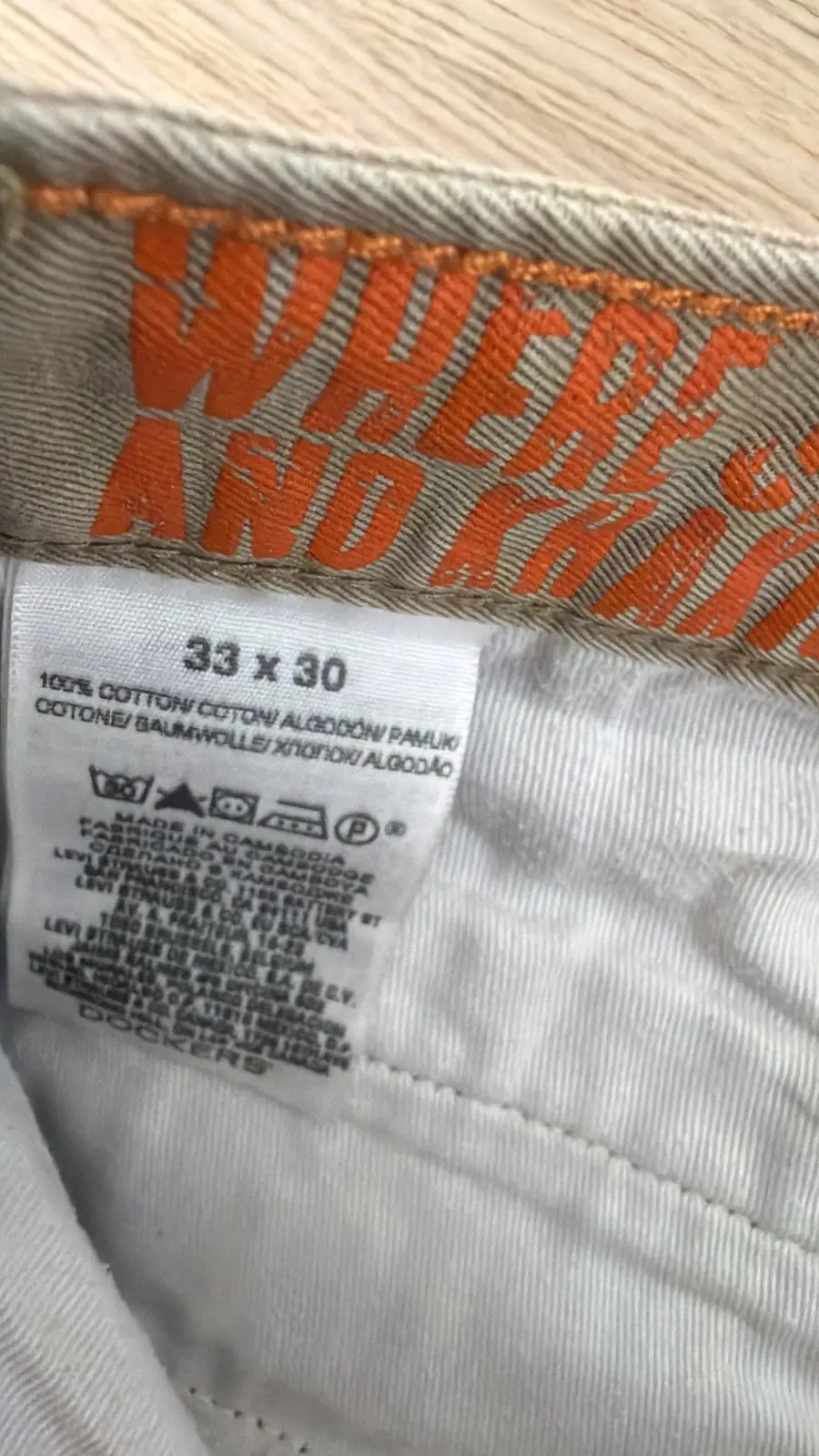Dockers pantalón chino hombre Talla 33x30 (M) Beige Vintage — foto 3