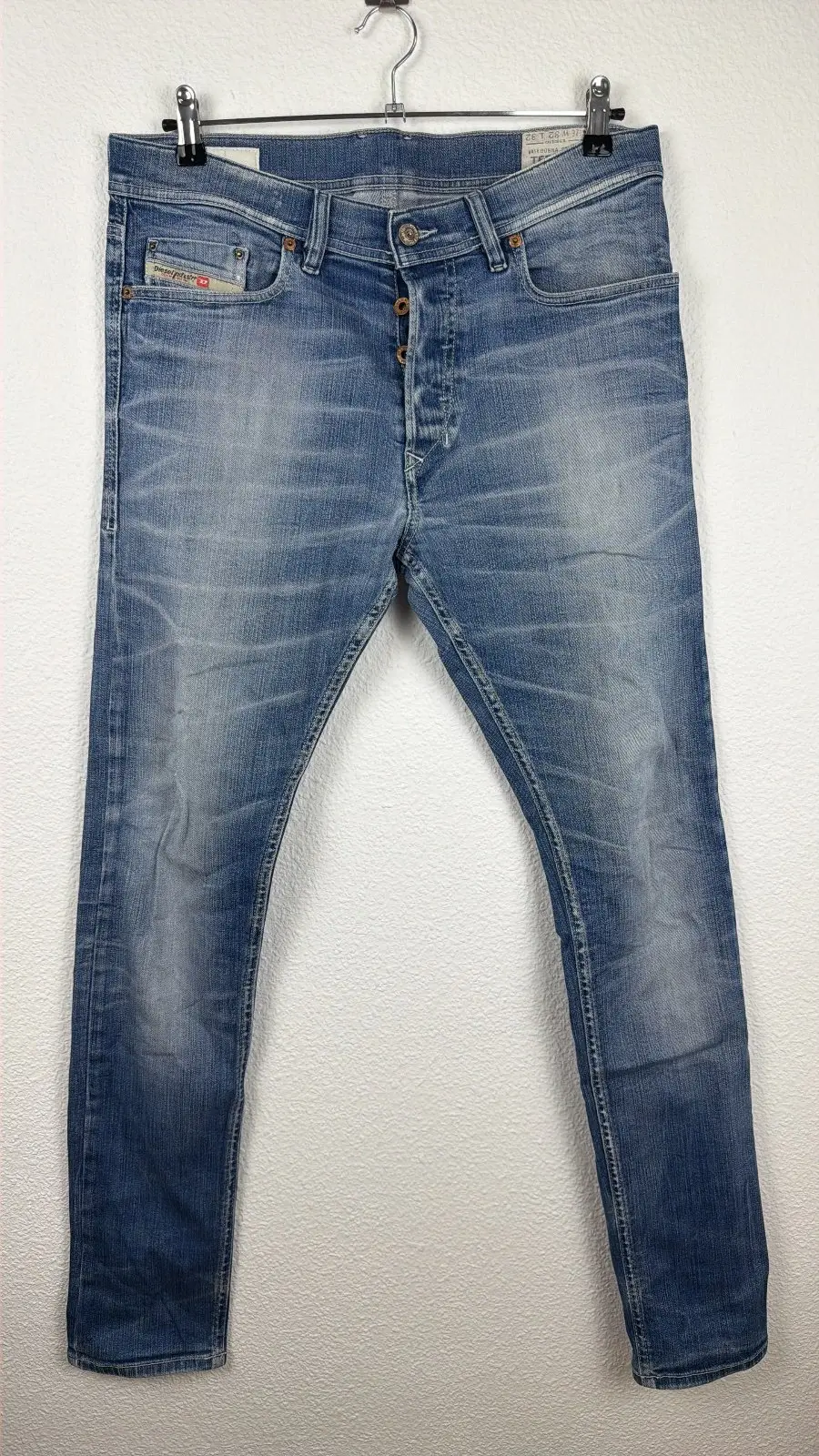 Diesel jeans vaqueros slim desgastados azul claro vintage