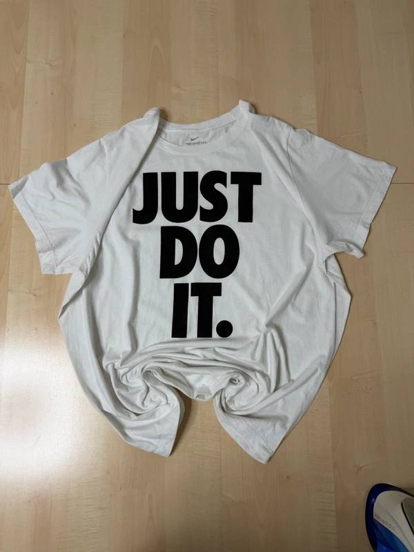 Camiseta Nike "Just Do It" Blanca XXL | T-Shirt Básica Streetwear Oversize, blanco