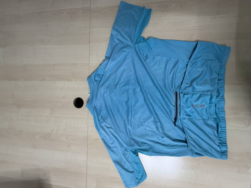 B'Twin maillot ciclismo manga corta 2XL azul celeste vintage — foto 3