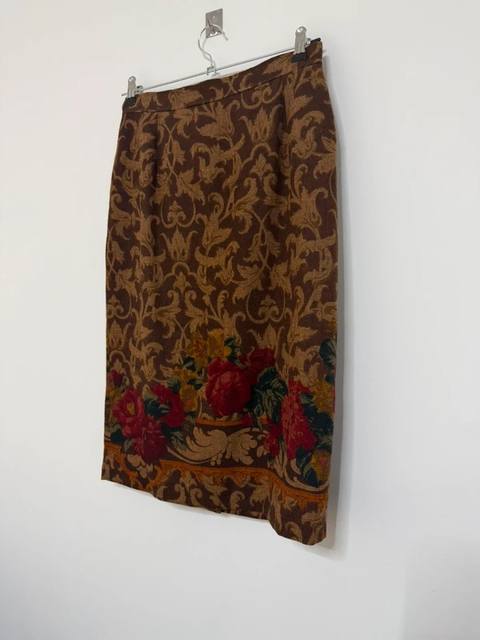 Valentino Miss V falda midi lápiz vintage S 36 lana