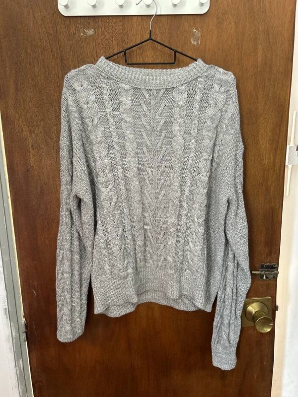 Jersey Pull&Bear punto trenzado gris Talla M Vintage Casual — Pull & Bear
