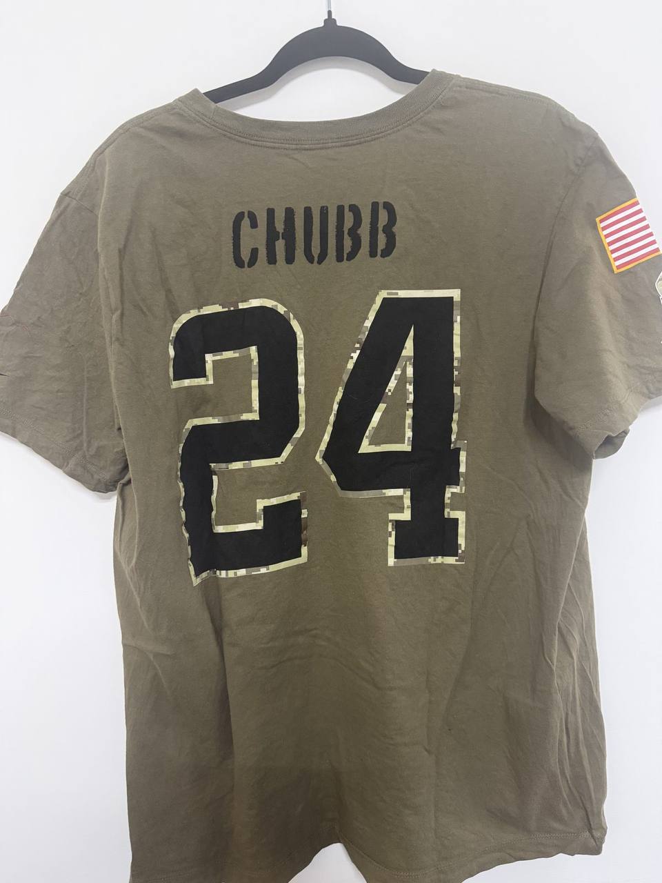 Camiseta Nike NFL Cleveland Browns Nick Chubb 24 Salute to Service Talla XL, verde militar — foto 2