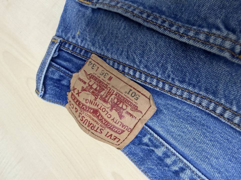 Levi's 501 vaquero recto W35 L34 Azul Denim Vintage — foto 14