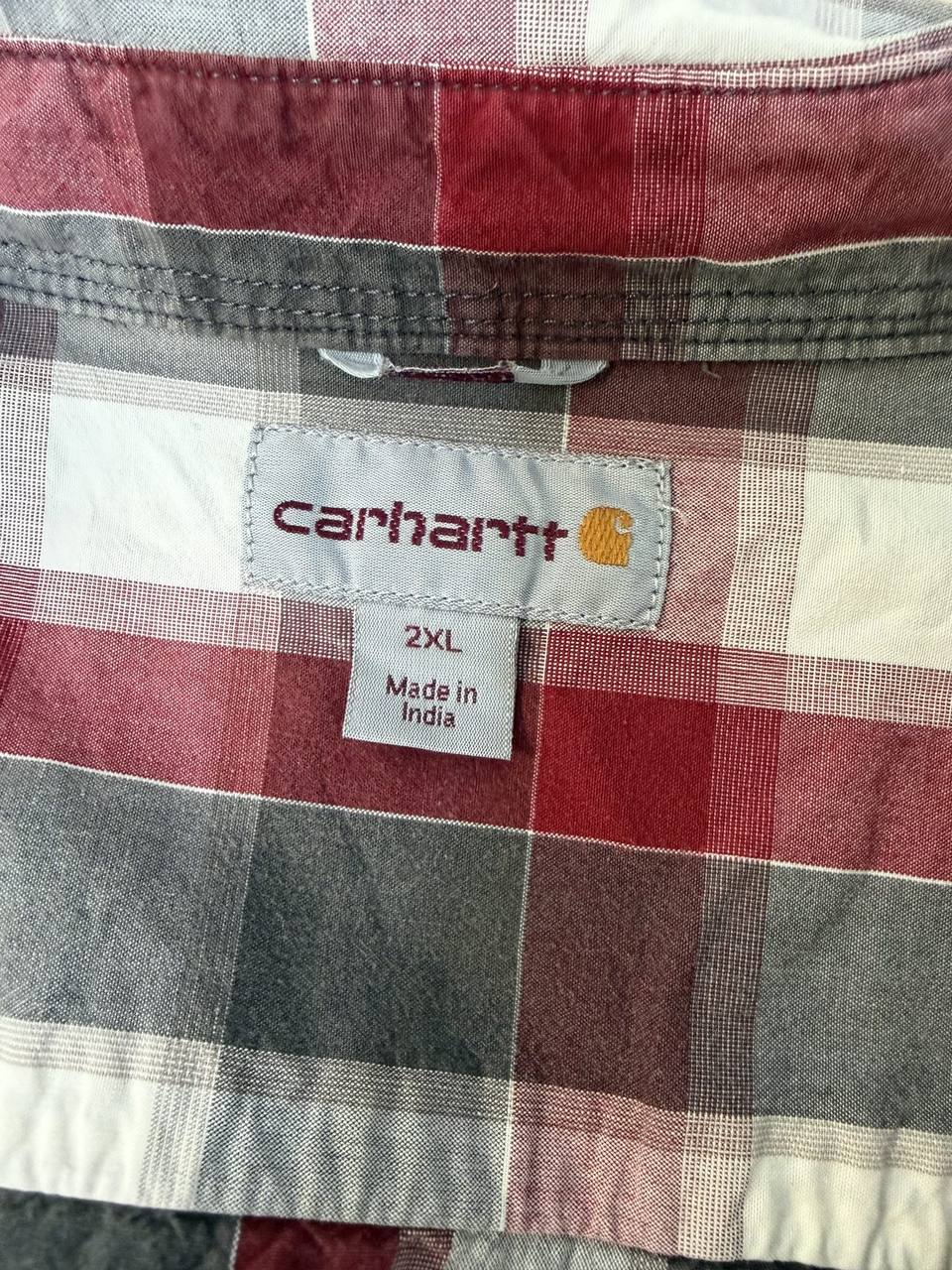 Camisa Manga Corta Carhartt Cuadros Rojo/Gris Talla XXL Regular — foto 4