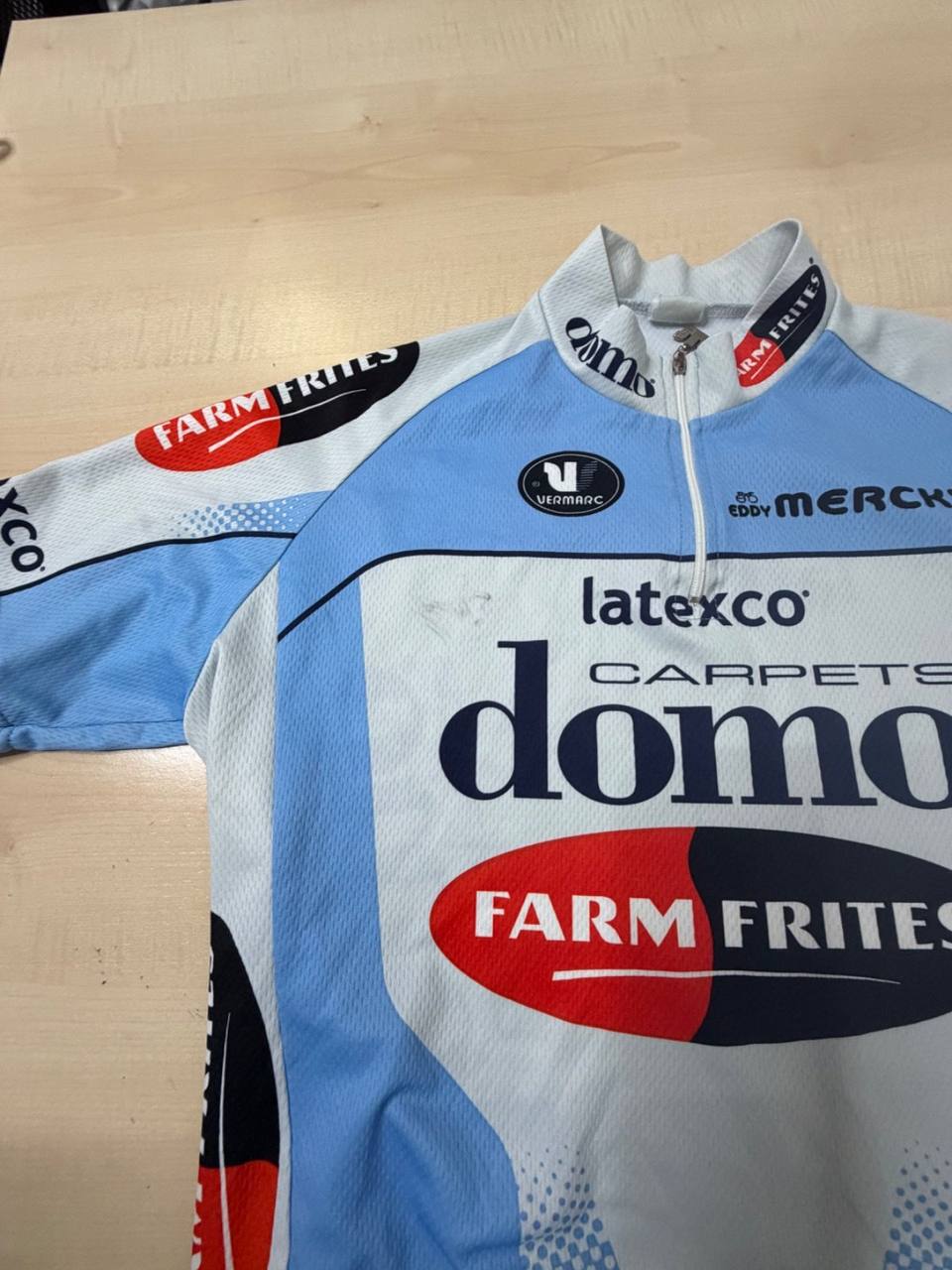 Vermarc maillot ciclismo Domo-Farm Frites Merckx vintage, azul celeste — foto 2