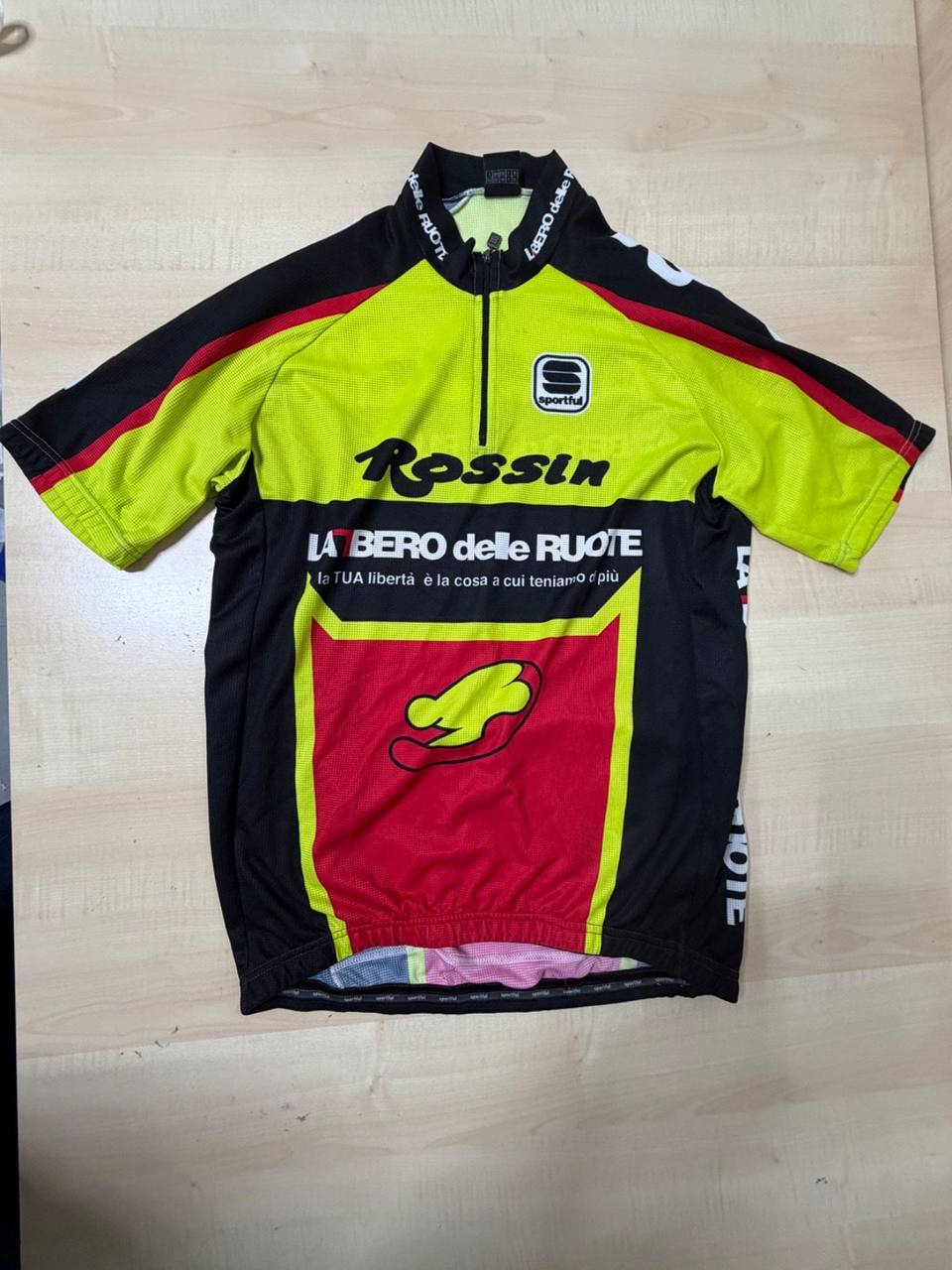 Sportful Maillot Ciclismo Rossin Italia Talla XL Vintage Retro, amarillo flúor