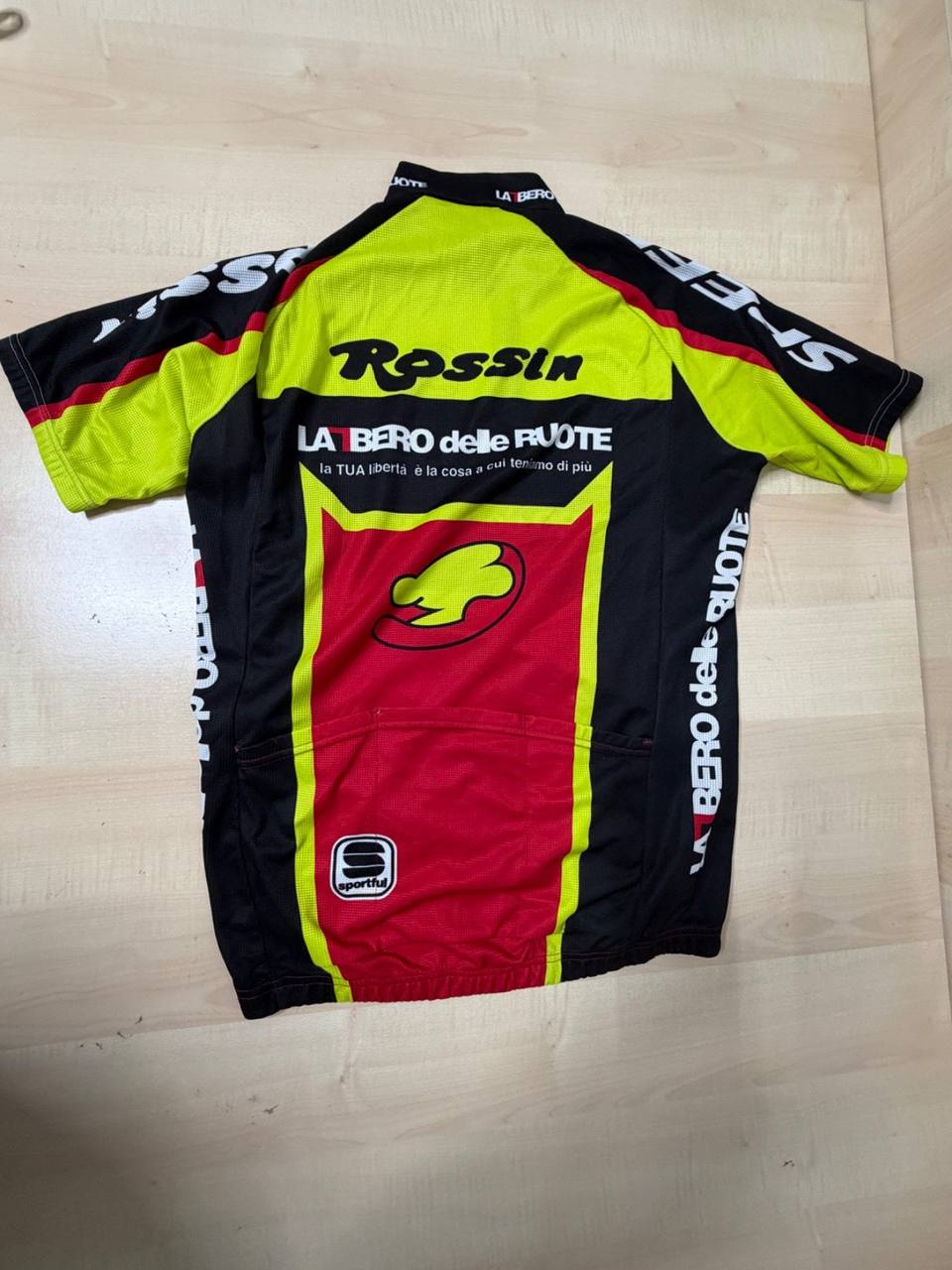 Sportful Maillot Ciclismo Rossin Italia Talla XL Vintage Retro, amarillo flúor — foto 3