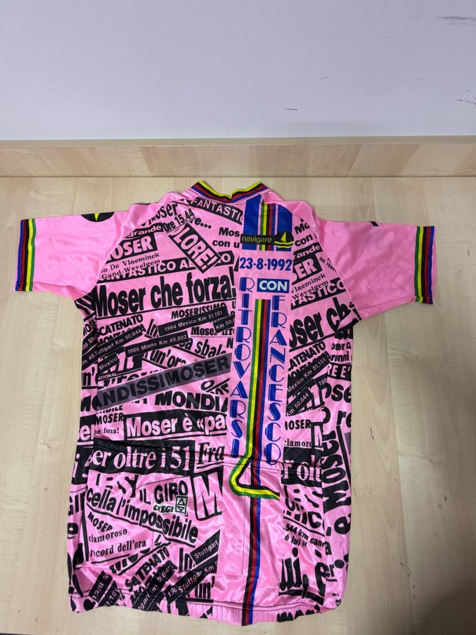 Navigare maillot ciclismo Moser rosa XL vintage — CIEGI — foto 2