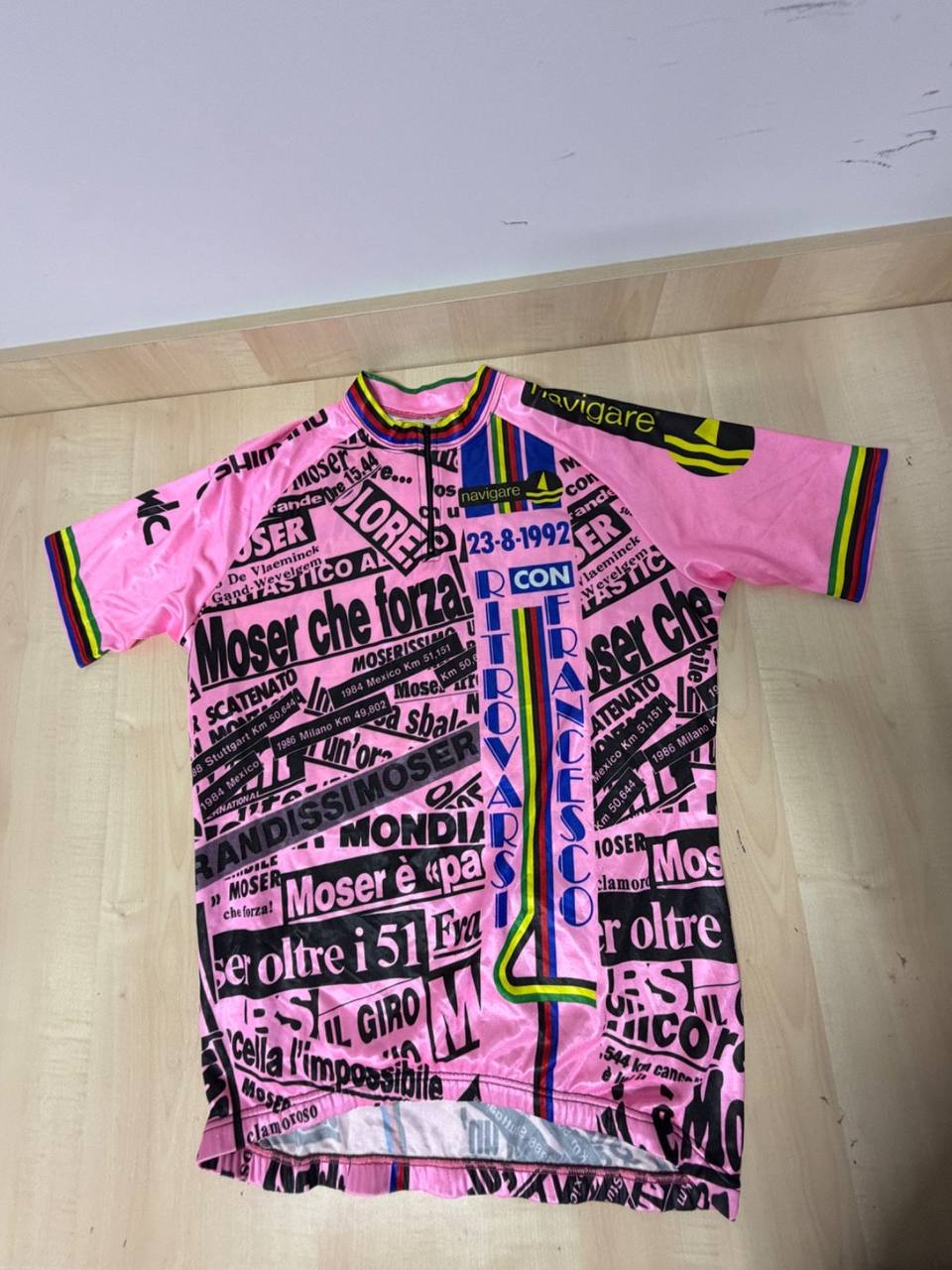 Navigare maillot ciclismo Moser rosa XL vintage — CIEGI