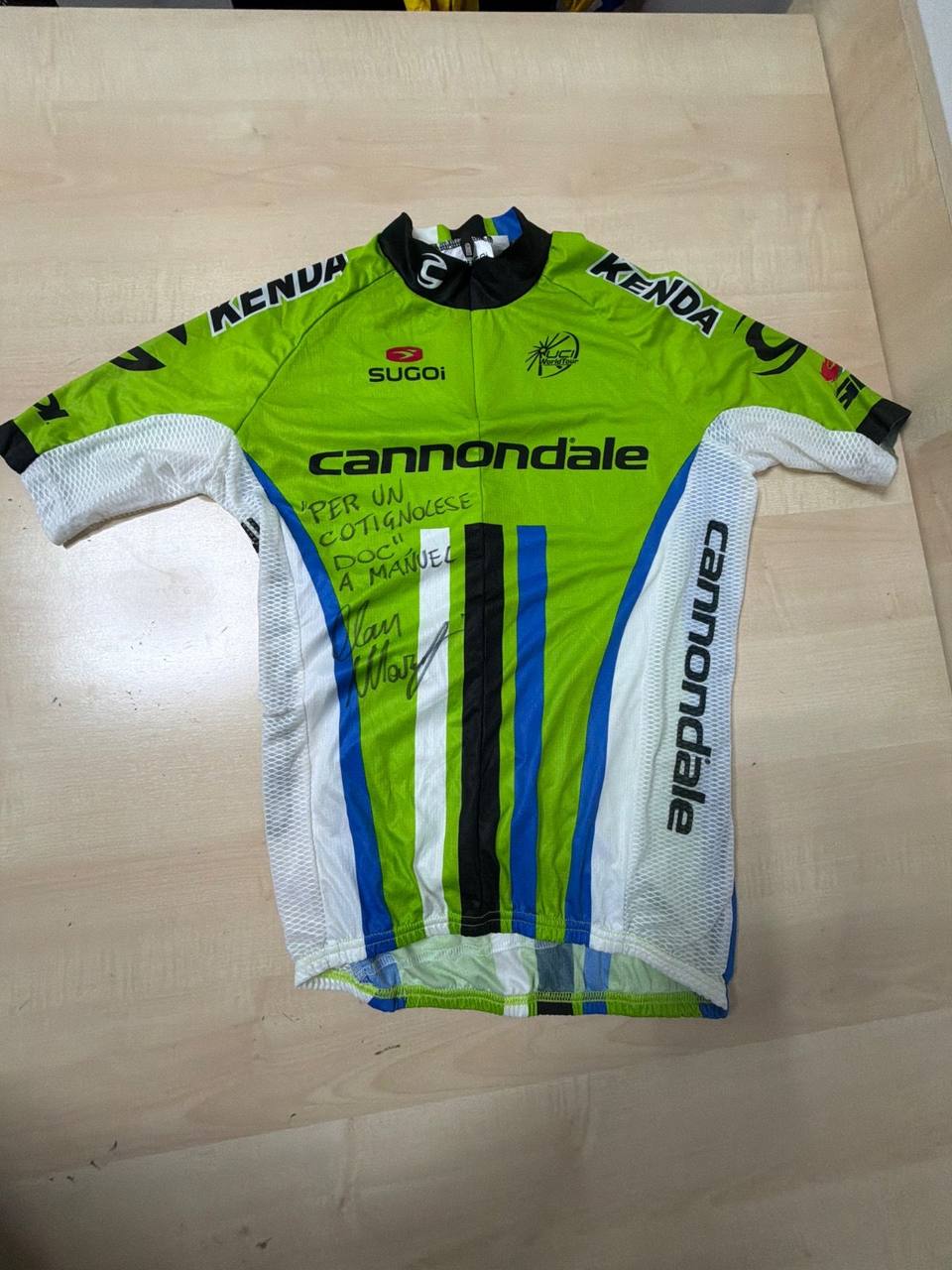 Maillot Cannondale ciclismo M Firmado Sugoi Kenda Vintage, verde