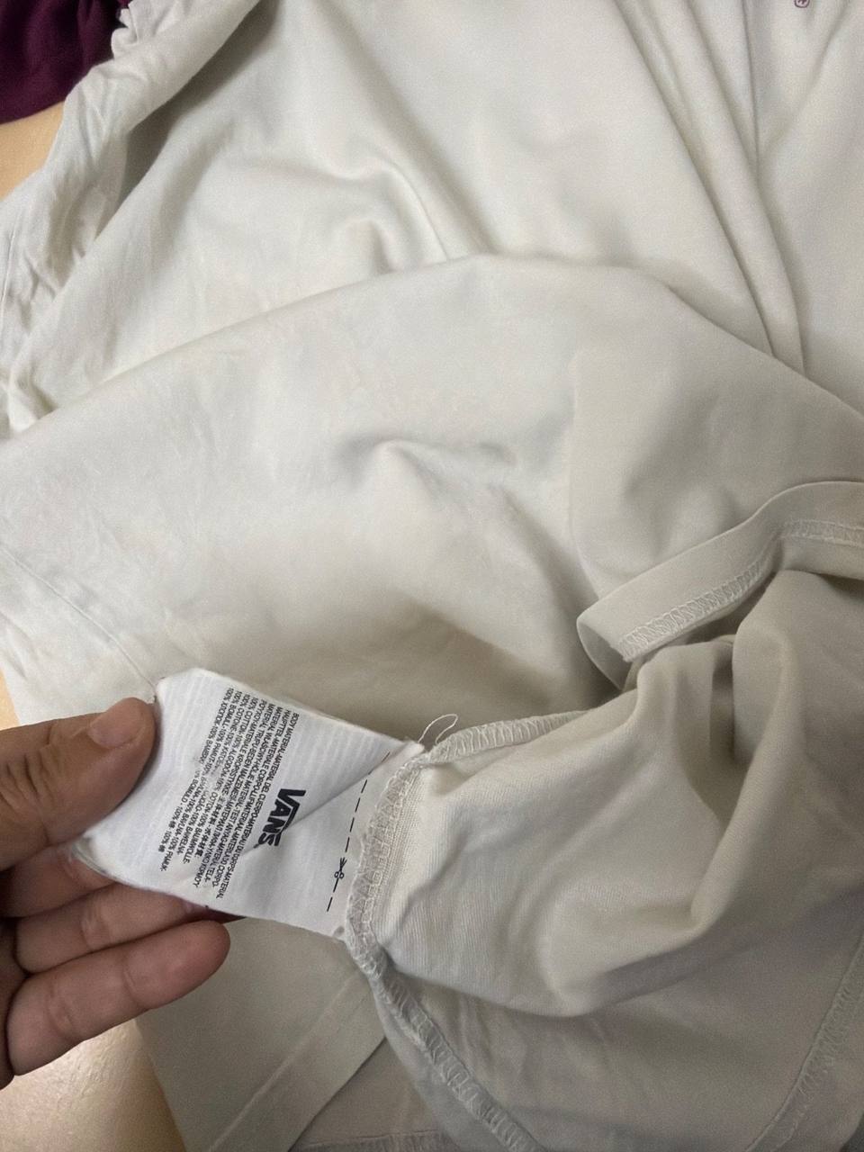 Camiseta Vans Raglán Manga Corta Burdeos y Blanco Talla XL Skate, blanco y granate — foto 7