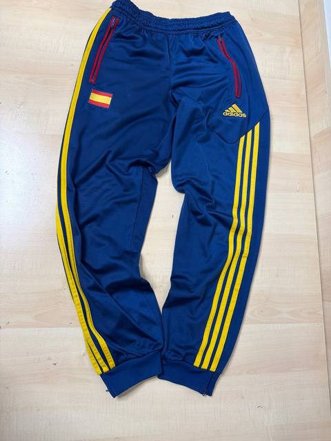 Adidas Track Pants Spain National Team Navy Blue Yellow Y2K Youth Size 164