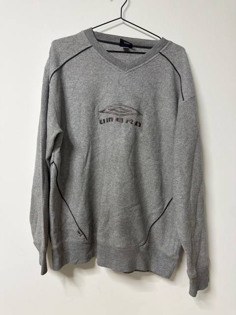 Umbro Vintage Sweatshirt Y2K Centre Logo Grey L Blokecore
