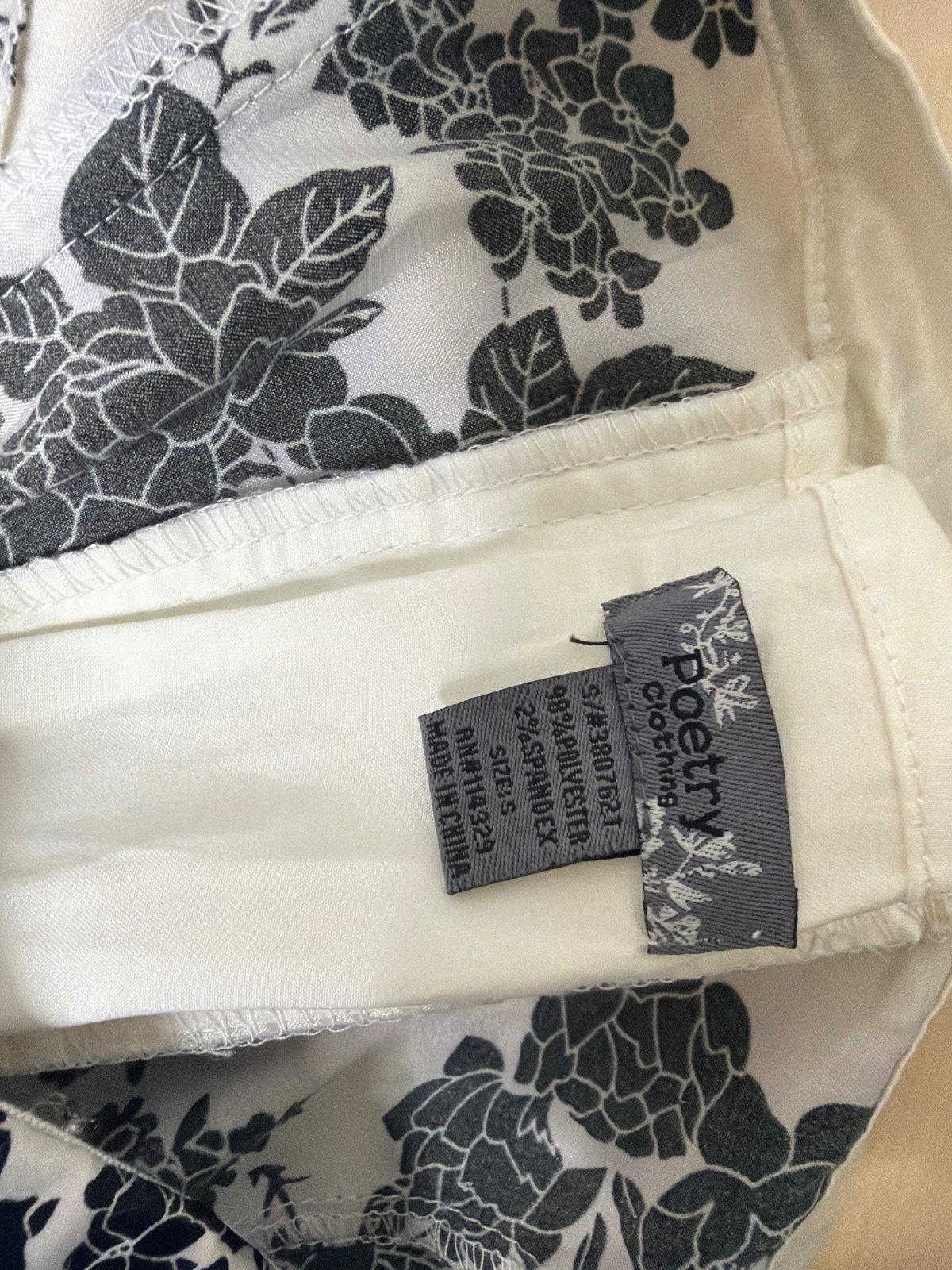 Poetry Clothing Floral Corset Top Bustier Lace Trim Black White Size S — foto 5