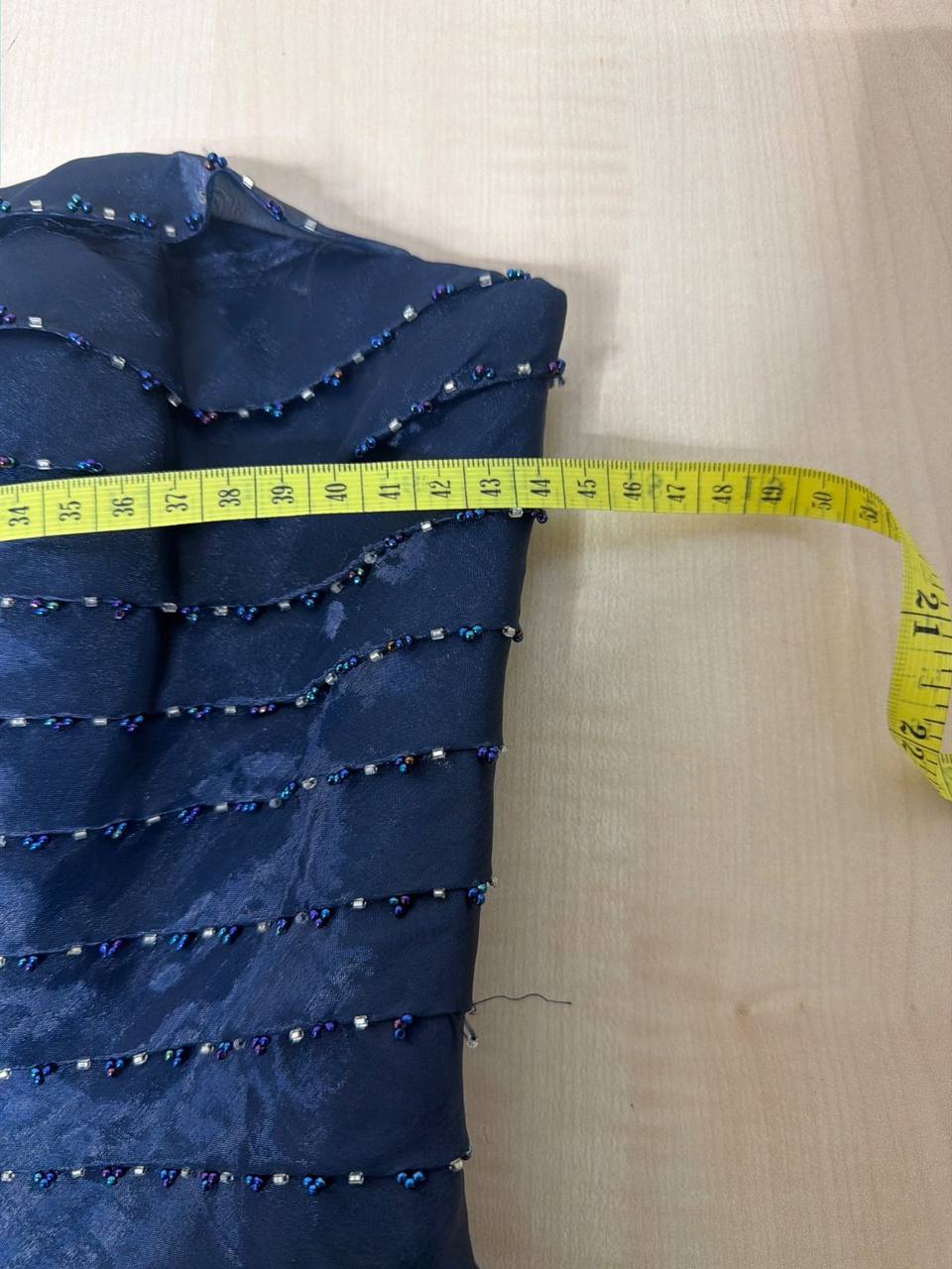 Corset azul marino pedreria talla L vintage noche — foto 4