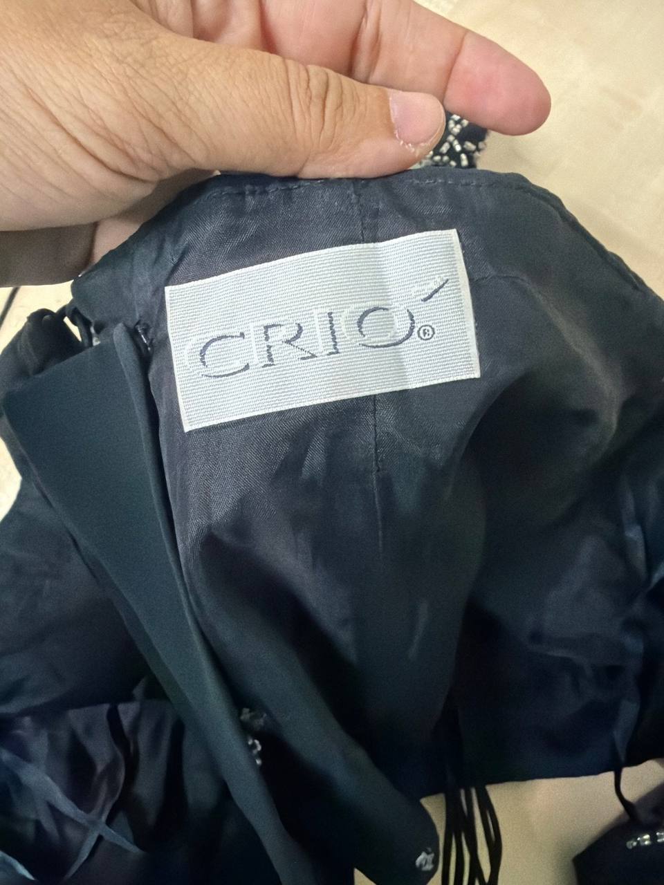 CRIO' Halter Top - Vintage Black Beaded Sequin Corset Y2K, negro — foto 4
