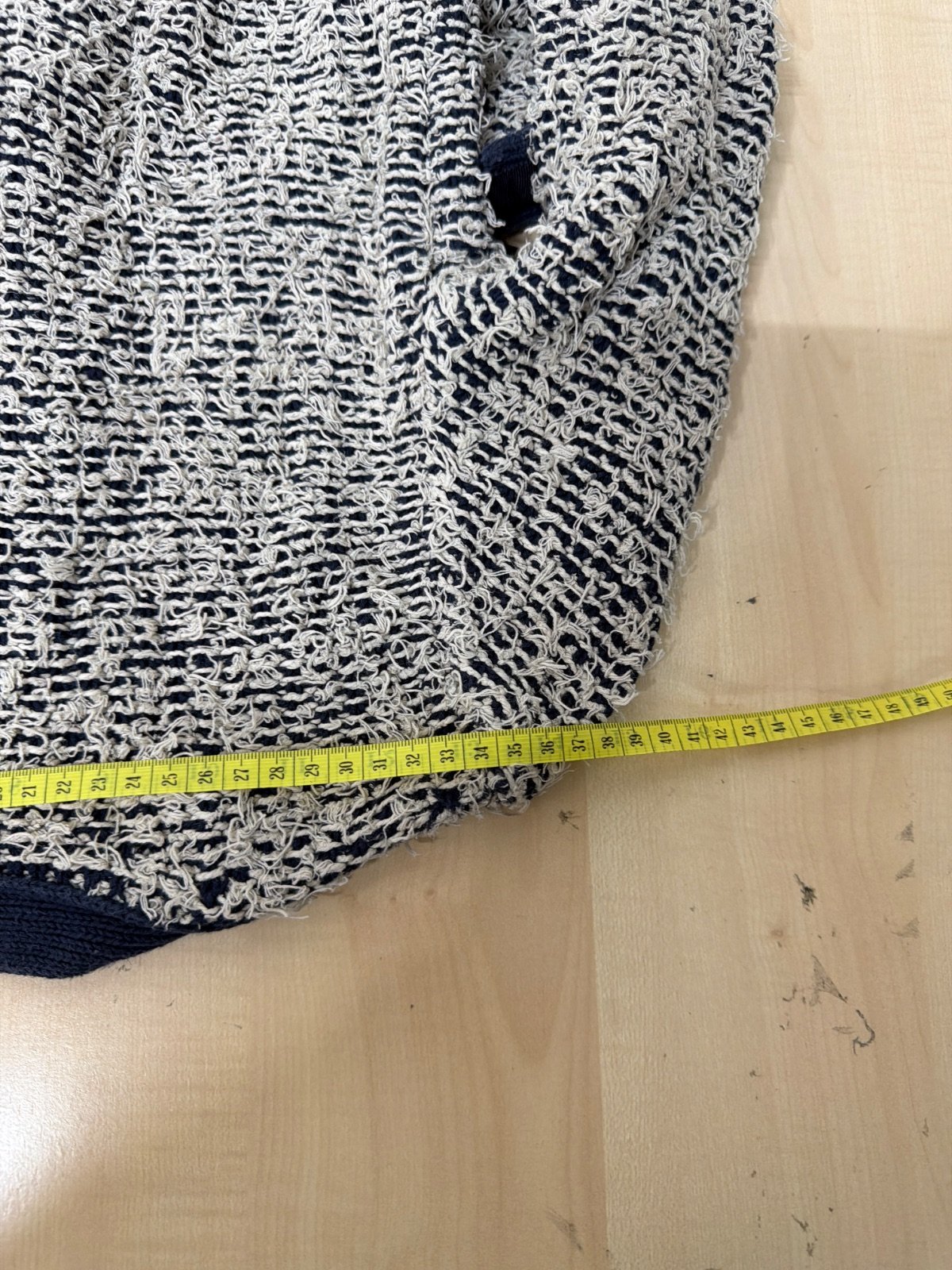 MAX&Co. Textured Knit Zip Cardigan Navy Blue Cream Jacket Size S — foto 7