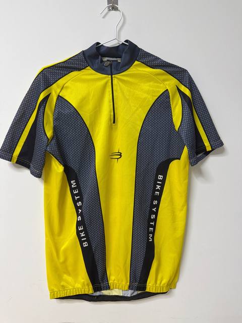 Maillot ciclismo Bike System Amarillo Retro Vintage Manga Corta