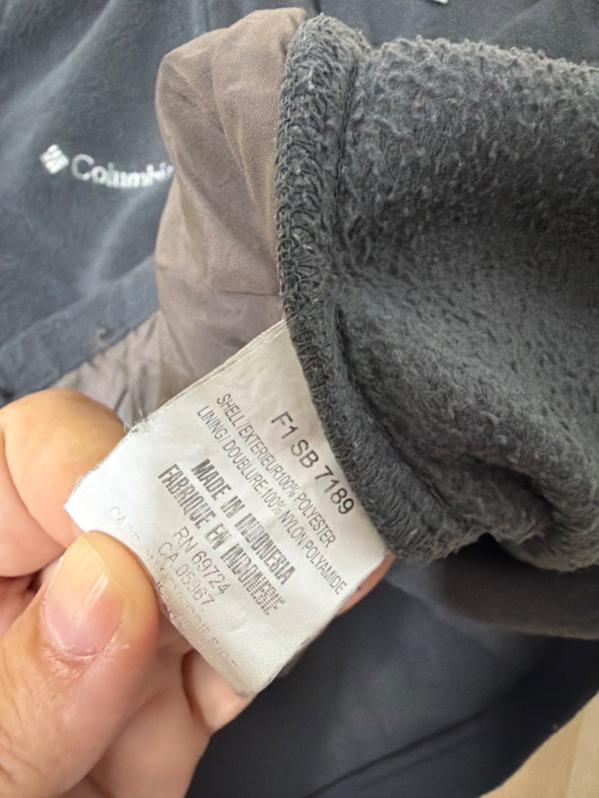 Columbia Fleece Jacket Dark Grey Full Zip Vintage Y2K Gorpcore — foto 3