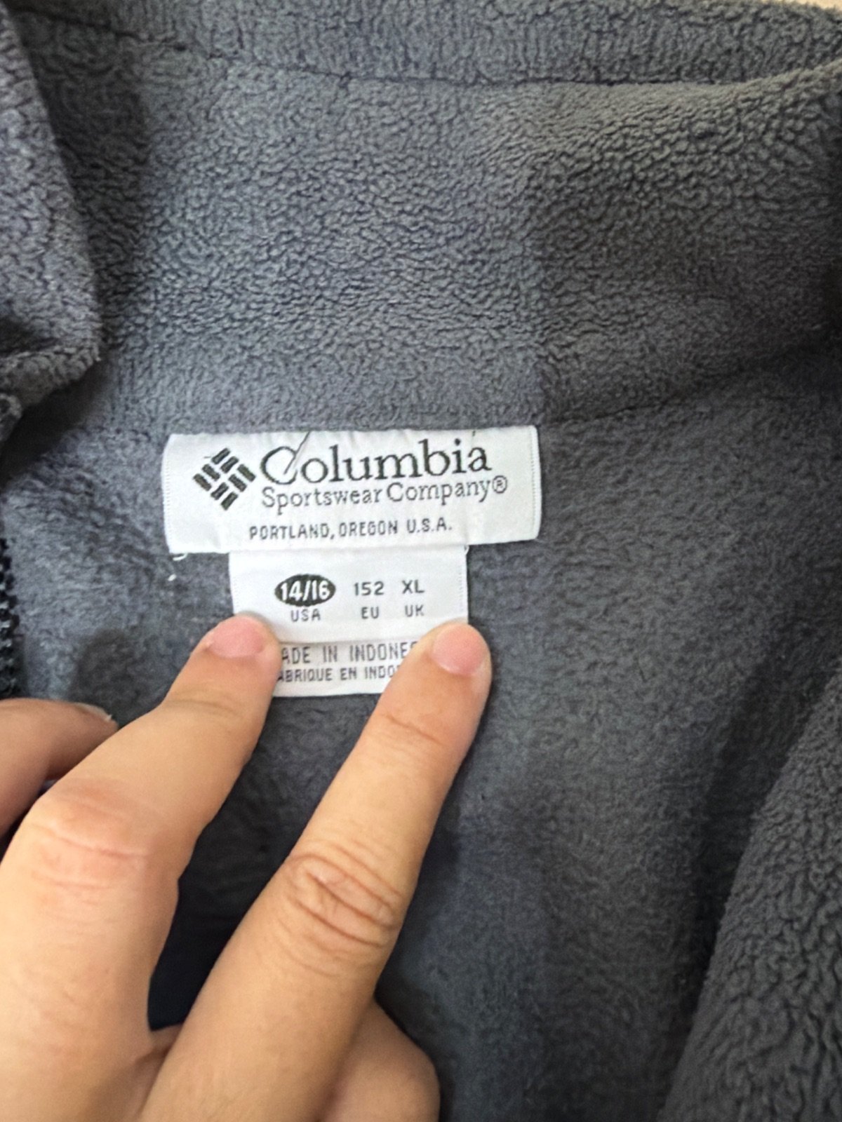 Columbia Fleece Jacket Dark Grey Full Zip Vintage Y2K Gorpcore — foto 2
