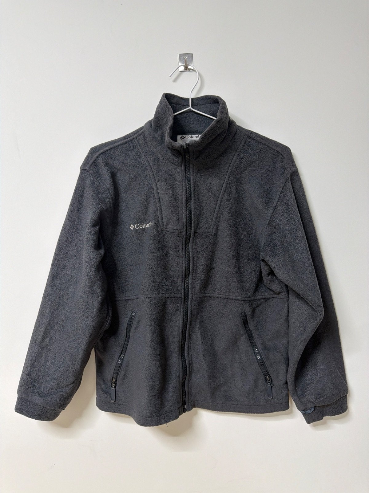Columbia Fleece Jacket Dark Grey Full Zip Vintage Y2K Gorpcore