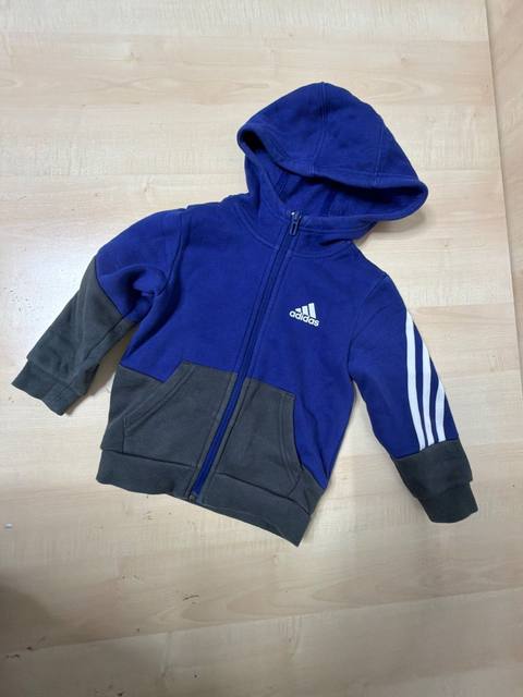 Adidas sudadera capucha bebé azul gris niño deporte