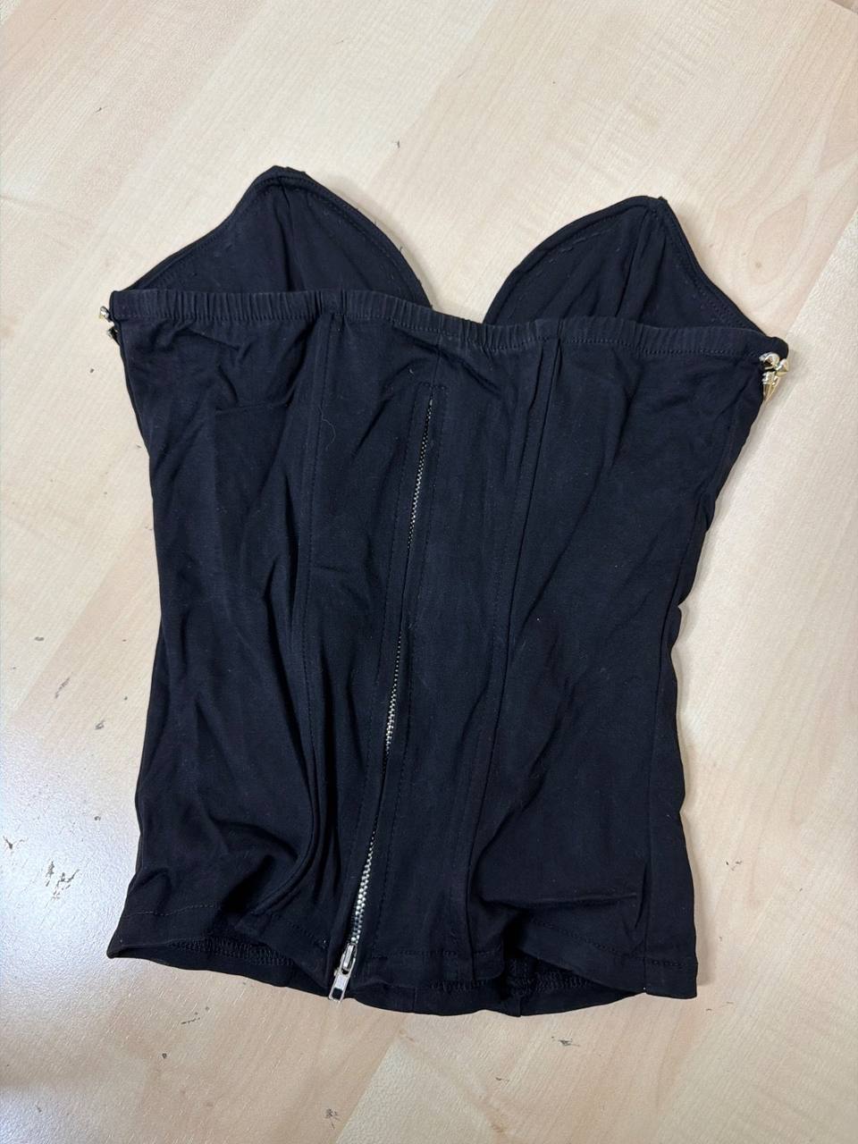Corsé top negro pinchos dorados Talla S Fiesta Glam Vintage — foto 3