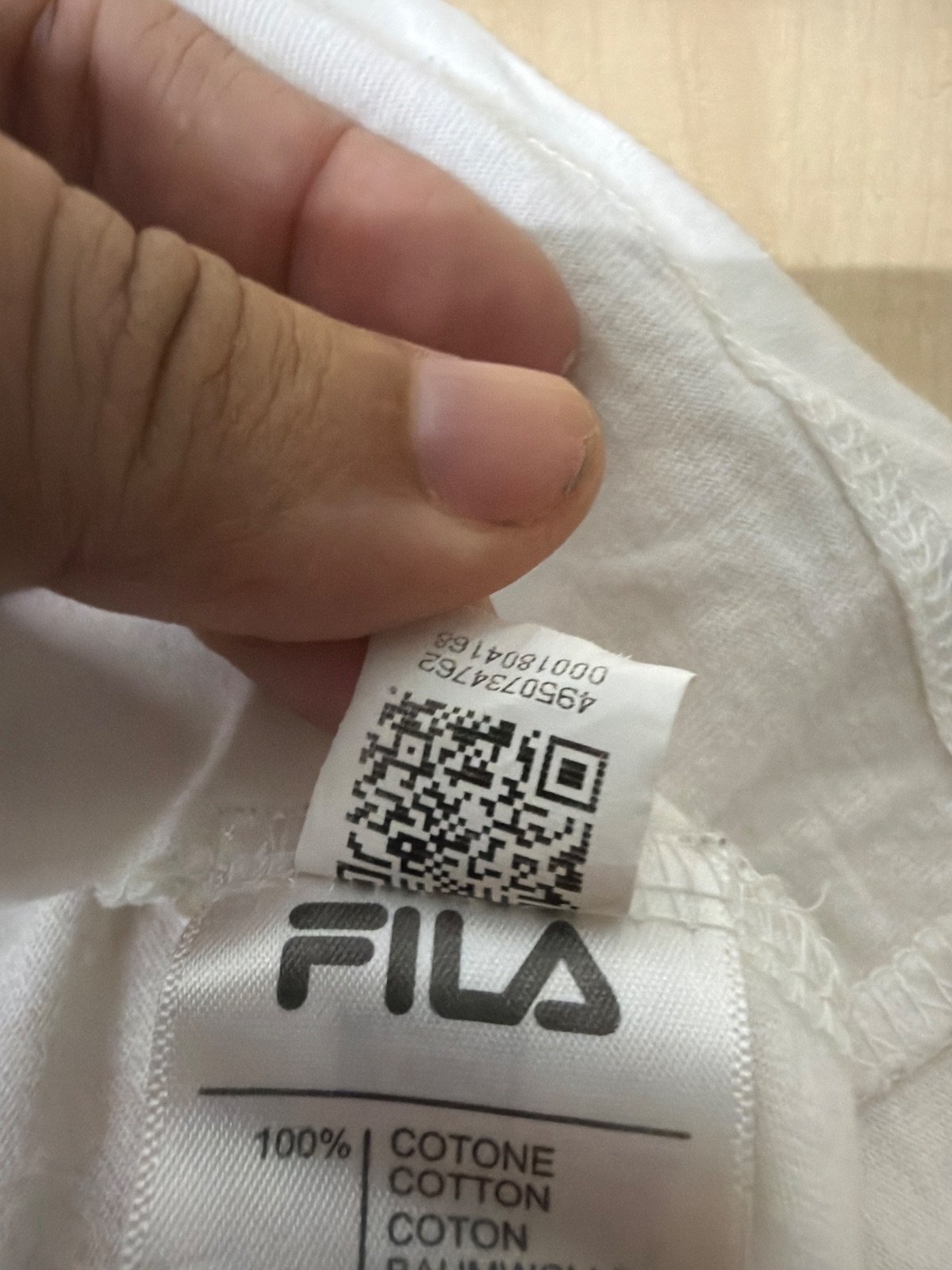 Fila White T-Shirt Graphic Checkerboard Logo Size S — foto 6