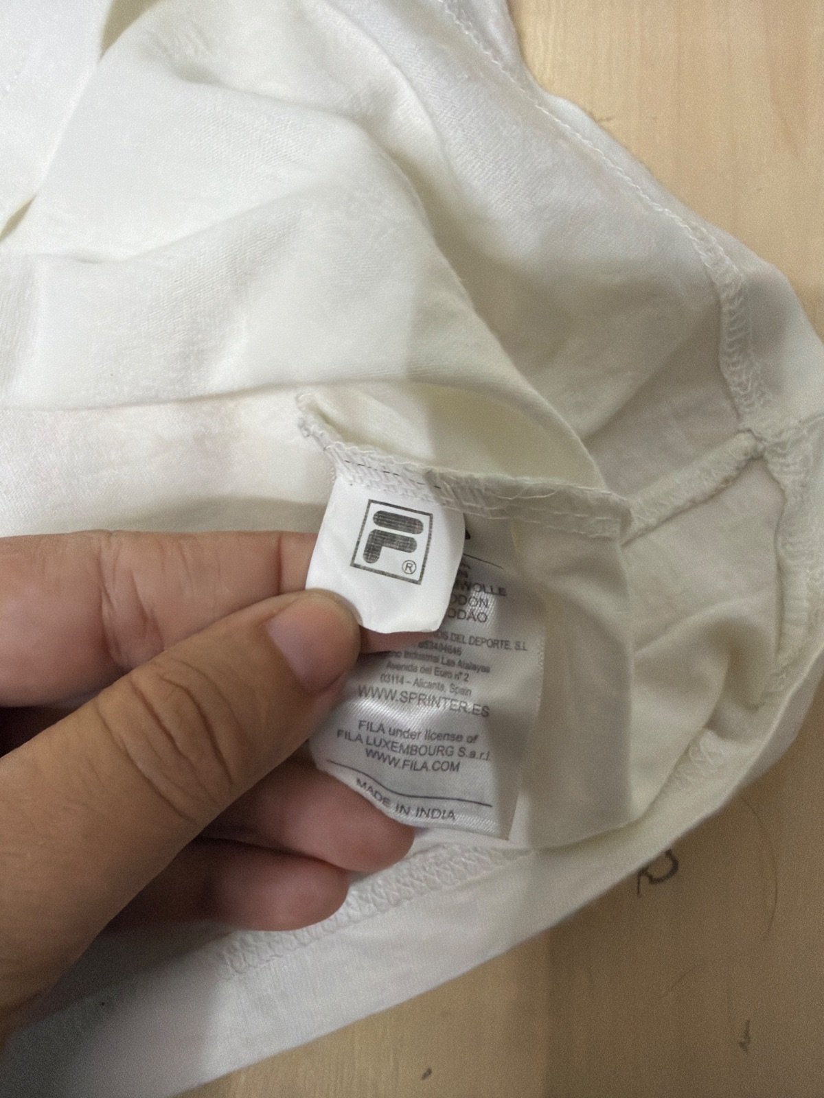 Fila White T-Shirt Graphic Checkerboard Logo Size S — foto 5