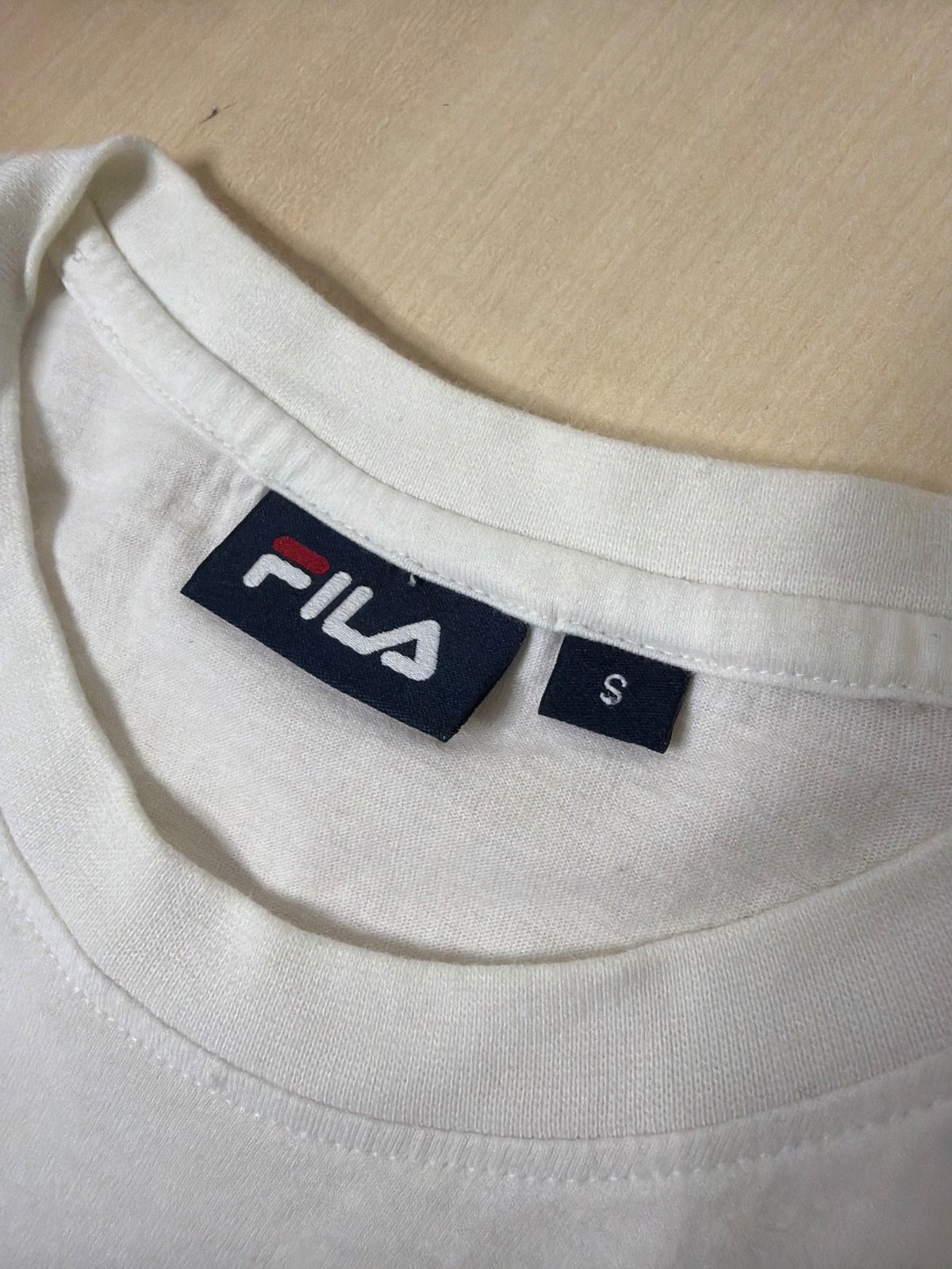 Fila White T-Shirt Graphic Checkerboard Logo Size S — foto 4
