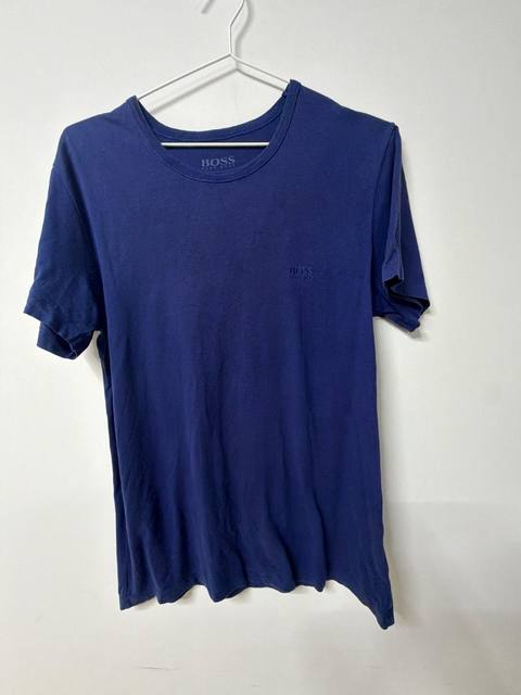 Hugo Boss Men's T-shirt Navy Blue Essential Embroidered Logo Tee Size S Authentic