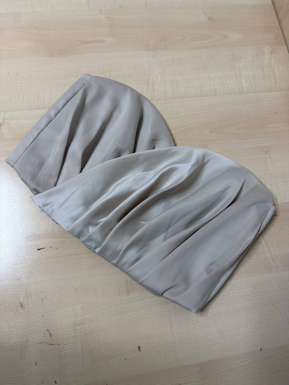 Corsé vintage Maison Clery raso gris satinado retro