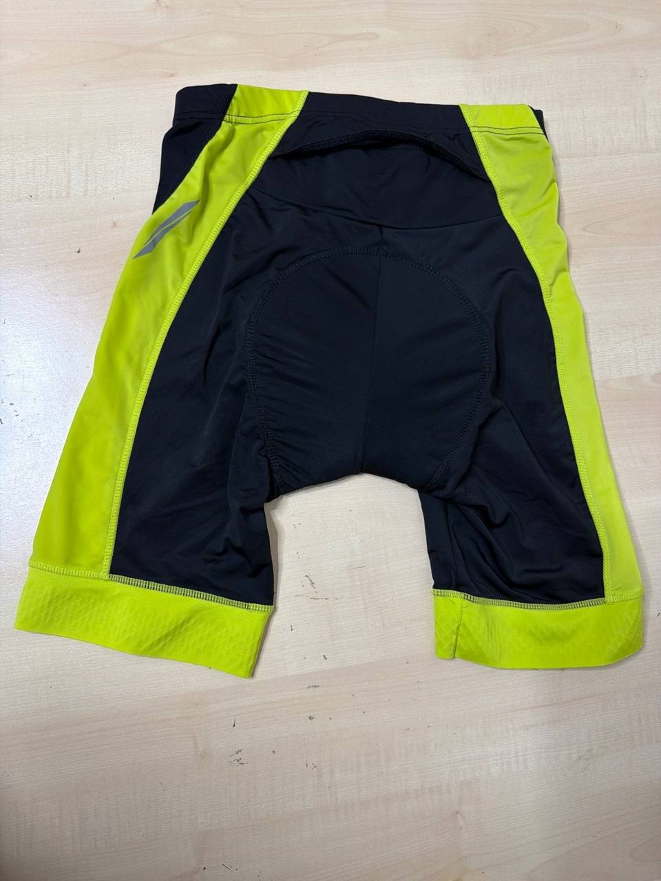 Crivit culotte ciclismo M negro amarillo flúor badana, negro y amarillo flúor — foto 3
